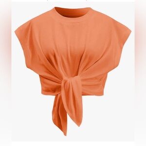 NWT Orange Crop Tie Top-S